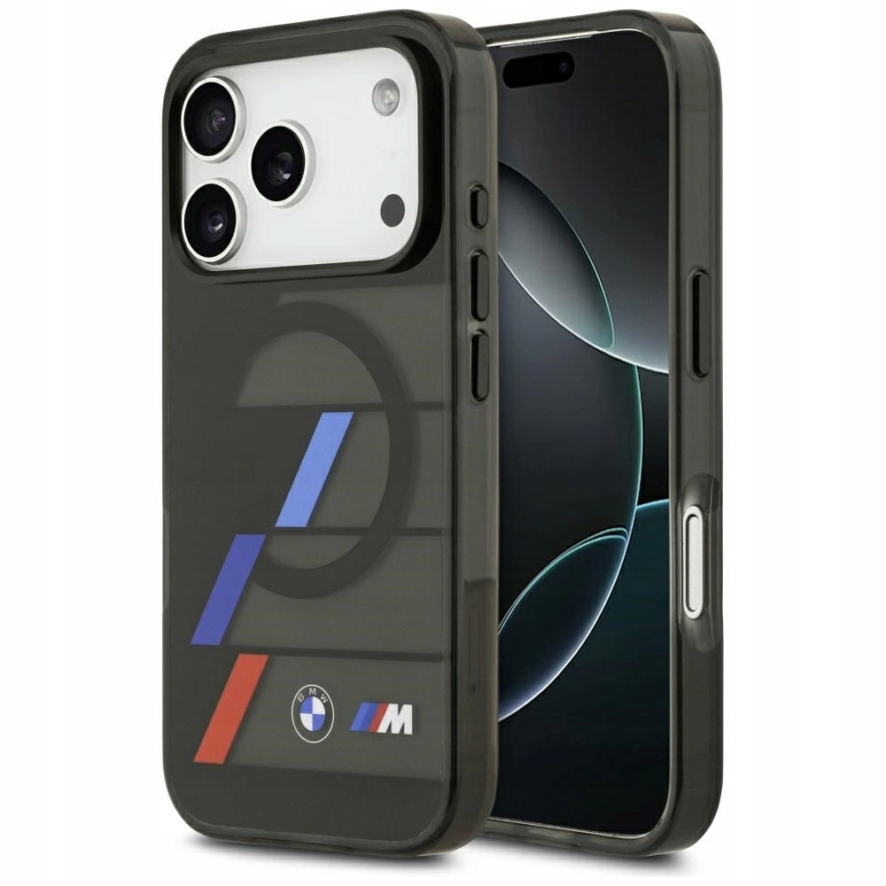 Pouzdro Bmw M IML Metal Buttons Tricolor Lines MagSafe pro iPhone 17 Pro černé