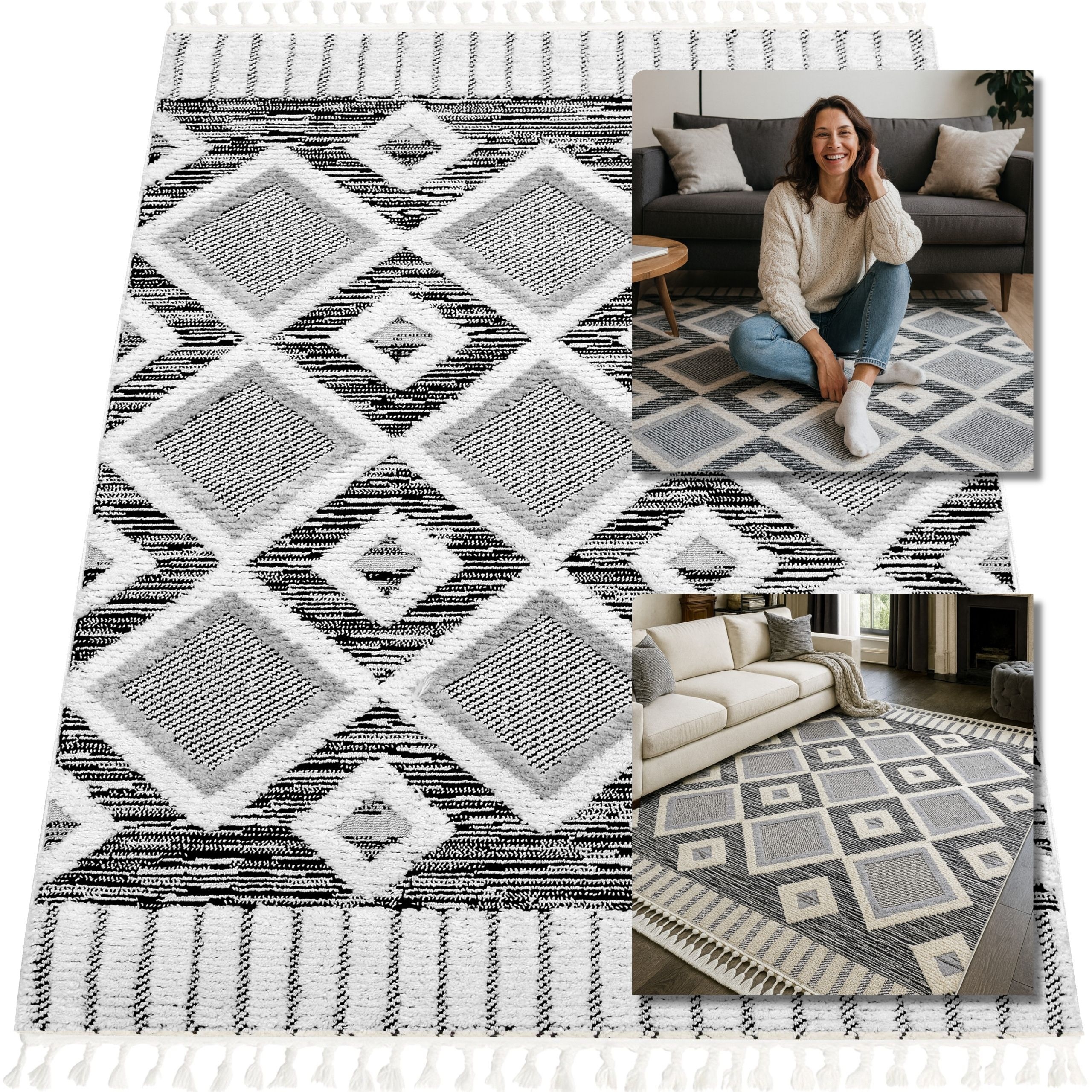 Koberec 140x200 Arezzo Šedý Koberec Do Obývacího Pokoje Koberec Do Ložnice Shaggy