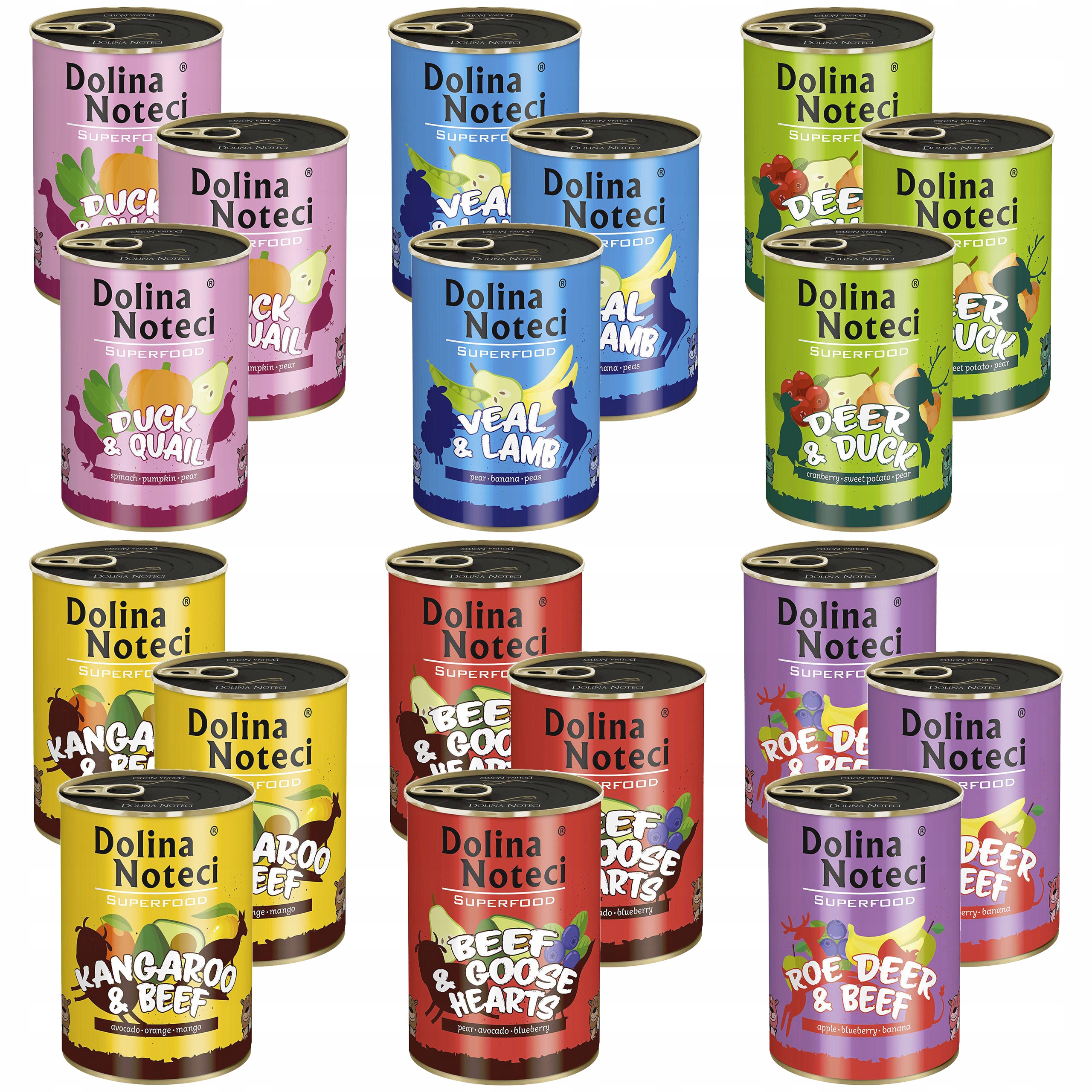 Dolina Noteci Superfood Karma dla psa MIX 18x 400g