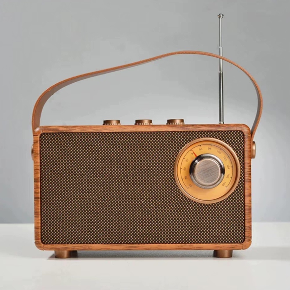 Reproduktor retro rádiem pěkné rádio hnědé přenosné multifunkční
