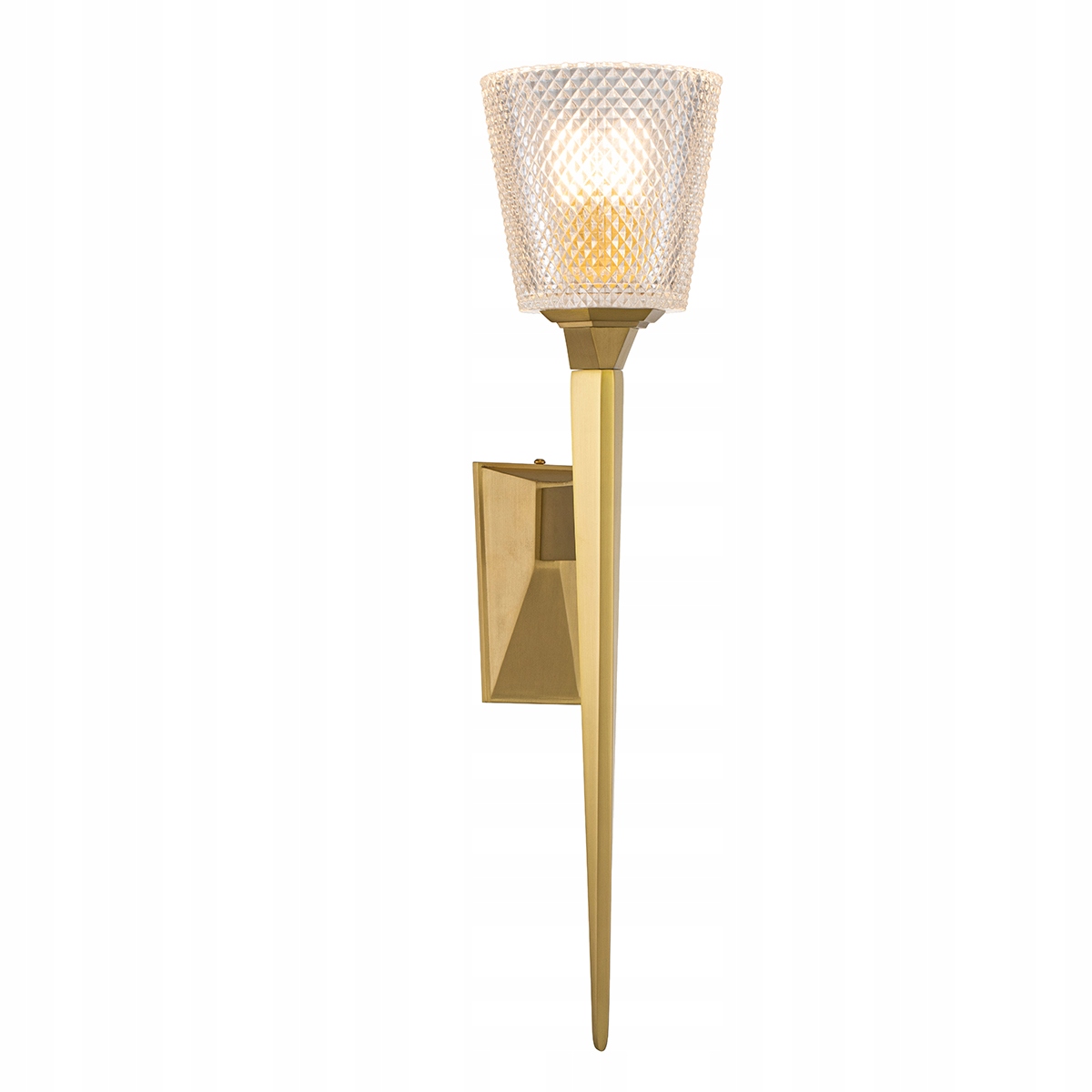 Zlatá nástenná lampa náhrobná sviečka podlhovastá 50 cm do obývacej izby spálne 3000K Elstead