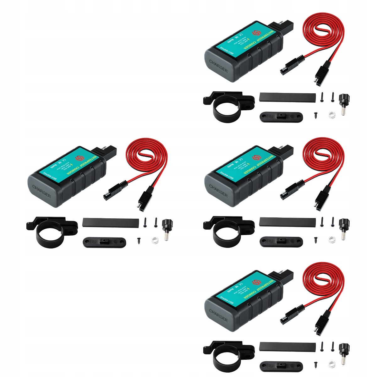 4 комплекта зарядное устройство для телефона мотоцикла