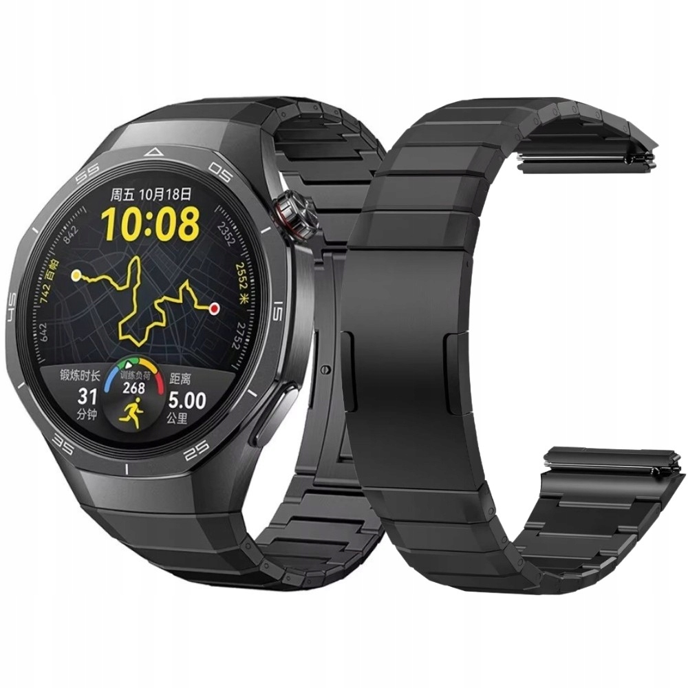 Tytanowa Bransoleta Do Huawei Watch GT5 Pro 46MM Gt 5 Męska Czarna 22MM