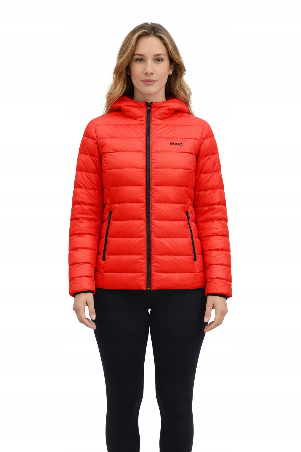 Hugo Prošívaná Bunda S Kapucí Červená Až K Bokům M I4C