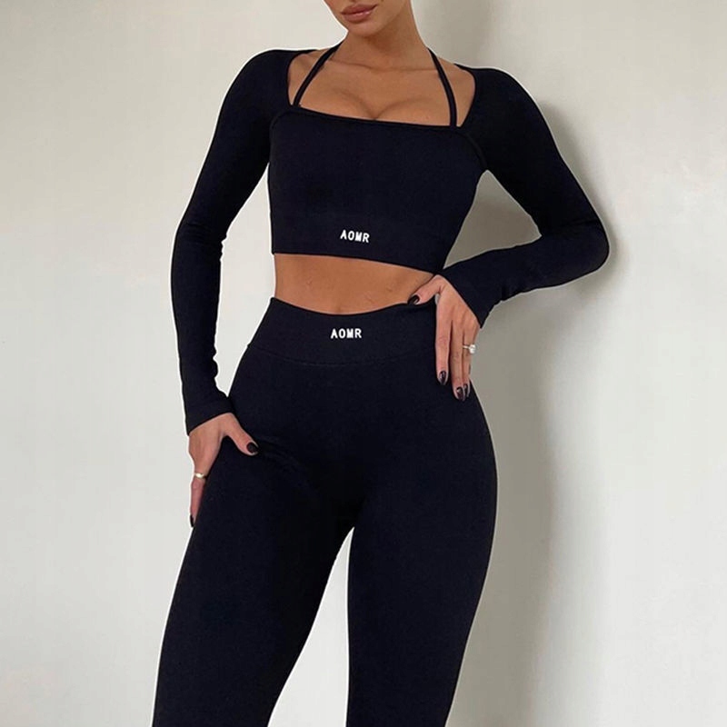 DAMSKI ZESTAW KOMPLET TRENINGOWY LEGGINSY I TOP Materiał dominujący poliester