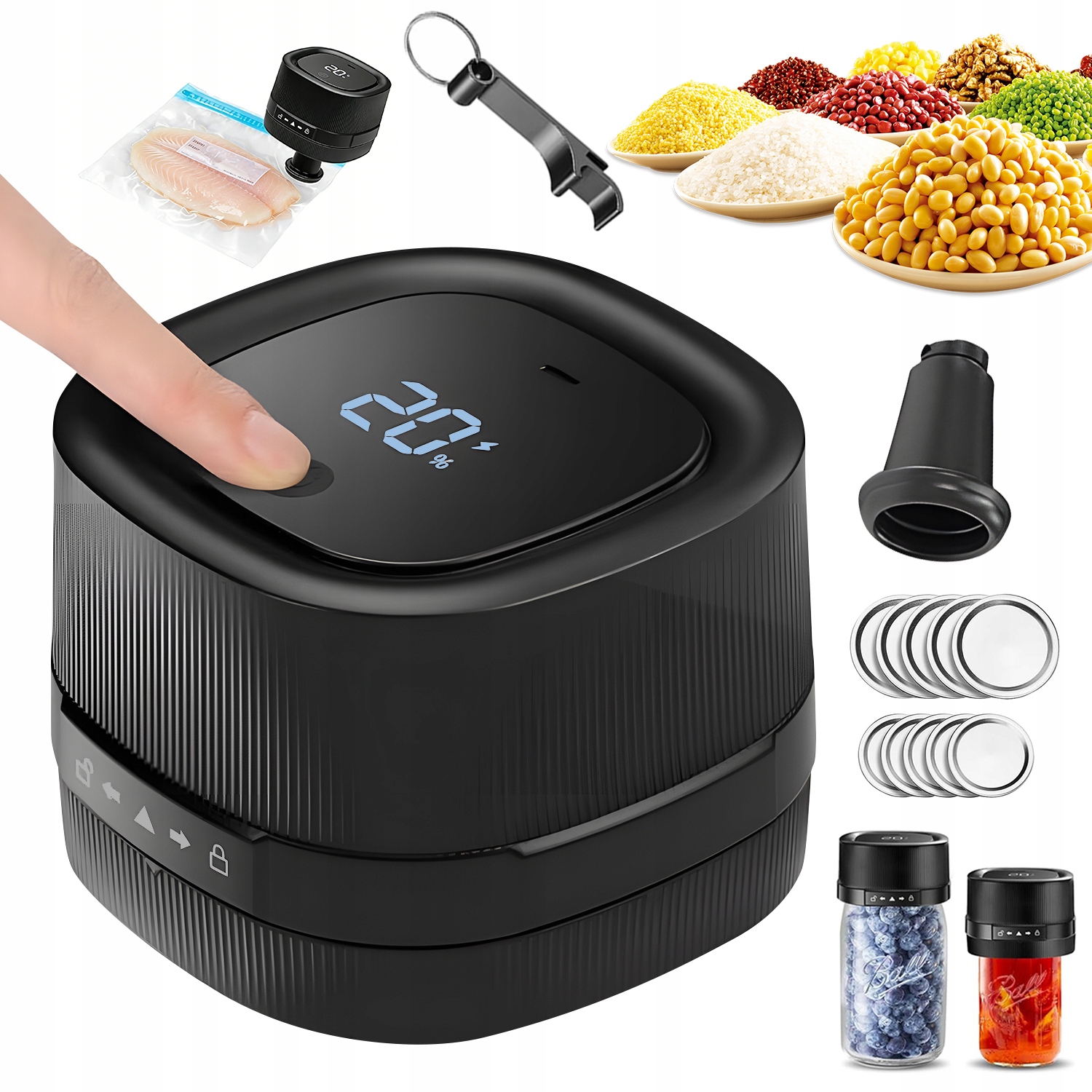 Urządzenie Do Próżniowego Zamykania Słoików Mason Z Akumulatora Usb