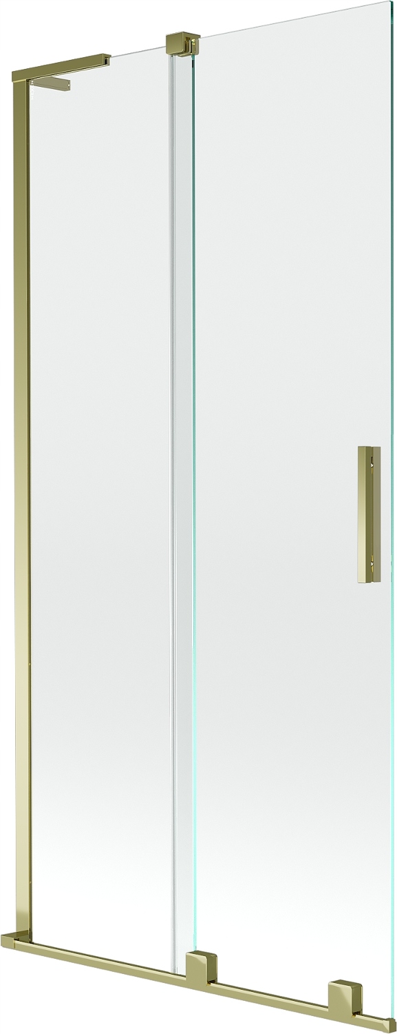 Mexen Velar L posuvná vanová zástěna 90x150 cm, průhledná, zlatá