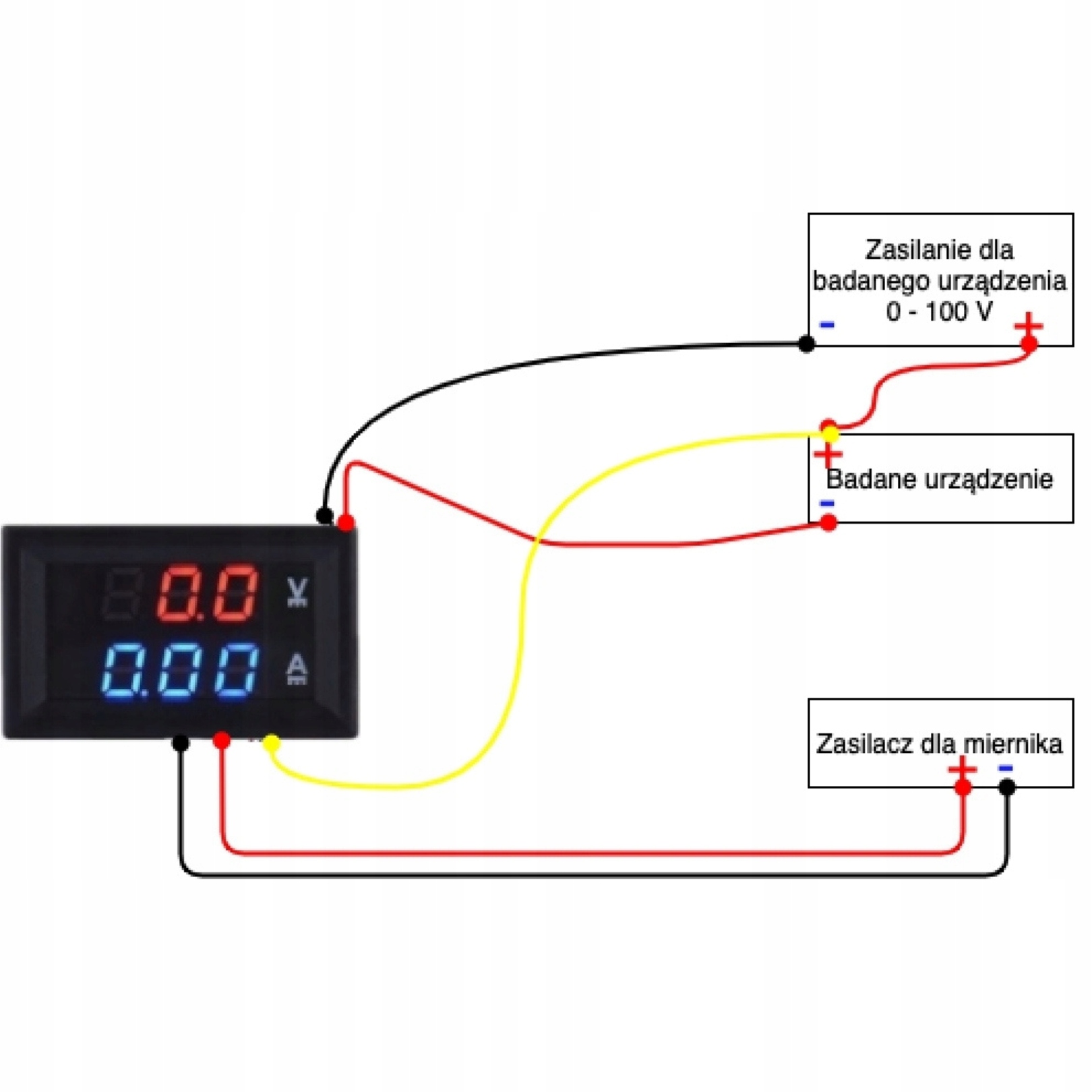 Woltomierz Amperomierz panelowy DC 0-100V 0-10A 2w1 wyświetlacz akumulatora Model WOLTOMIERZ AMPEROMIERZ DC 0-100V 0-10A LED 2W1