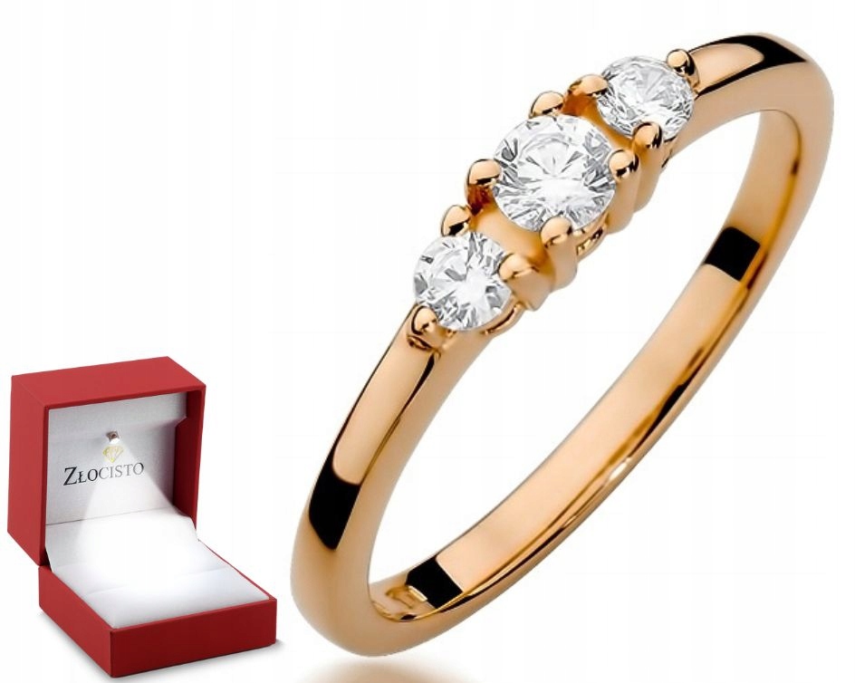 Prstýnek z růžového zlata s brilianty 0,33 Ct