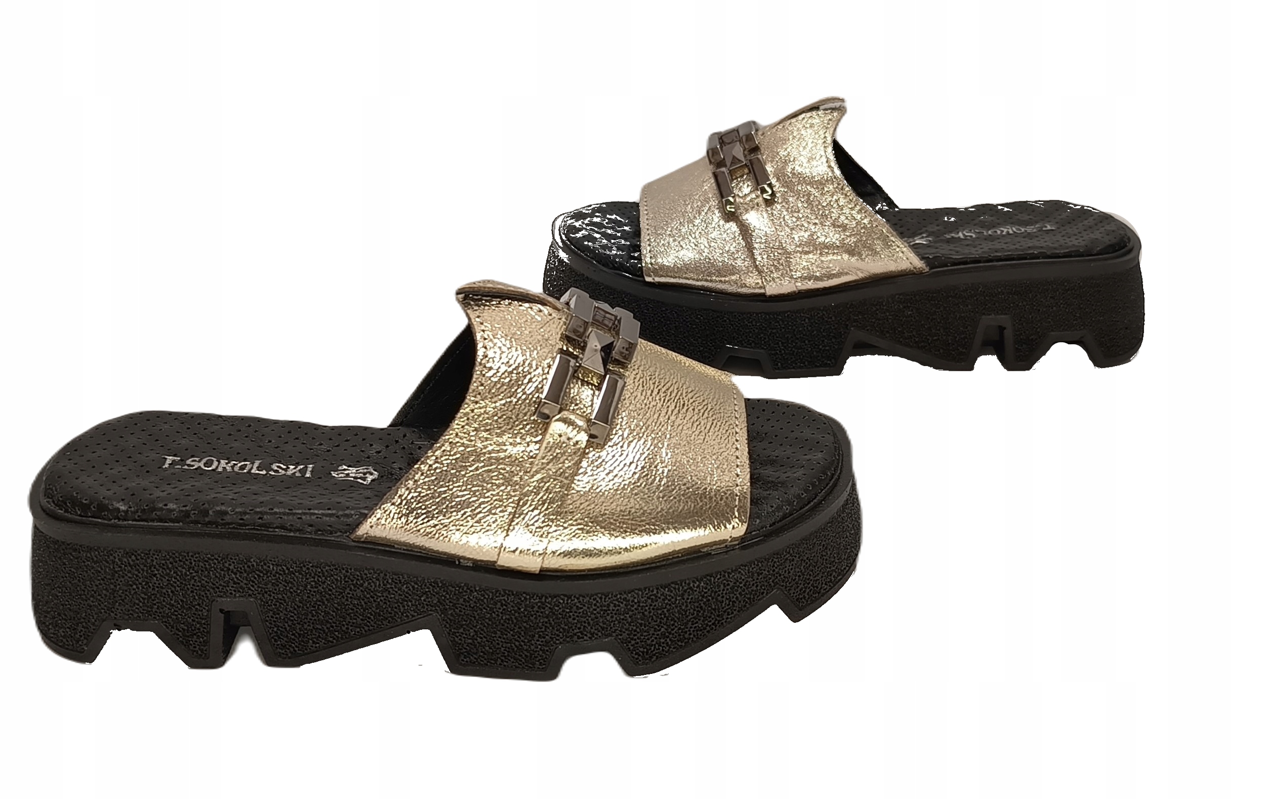 měkká kůže Nazouváky Řetěz zlatý T.sokolski hh L1813 Gold r39