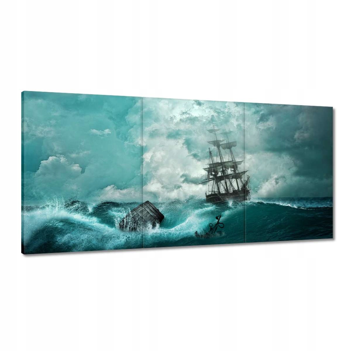 Obrazy 180x90 Búrka more loď krajina