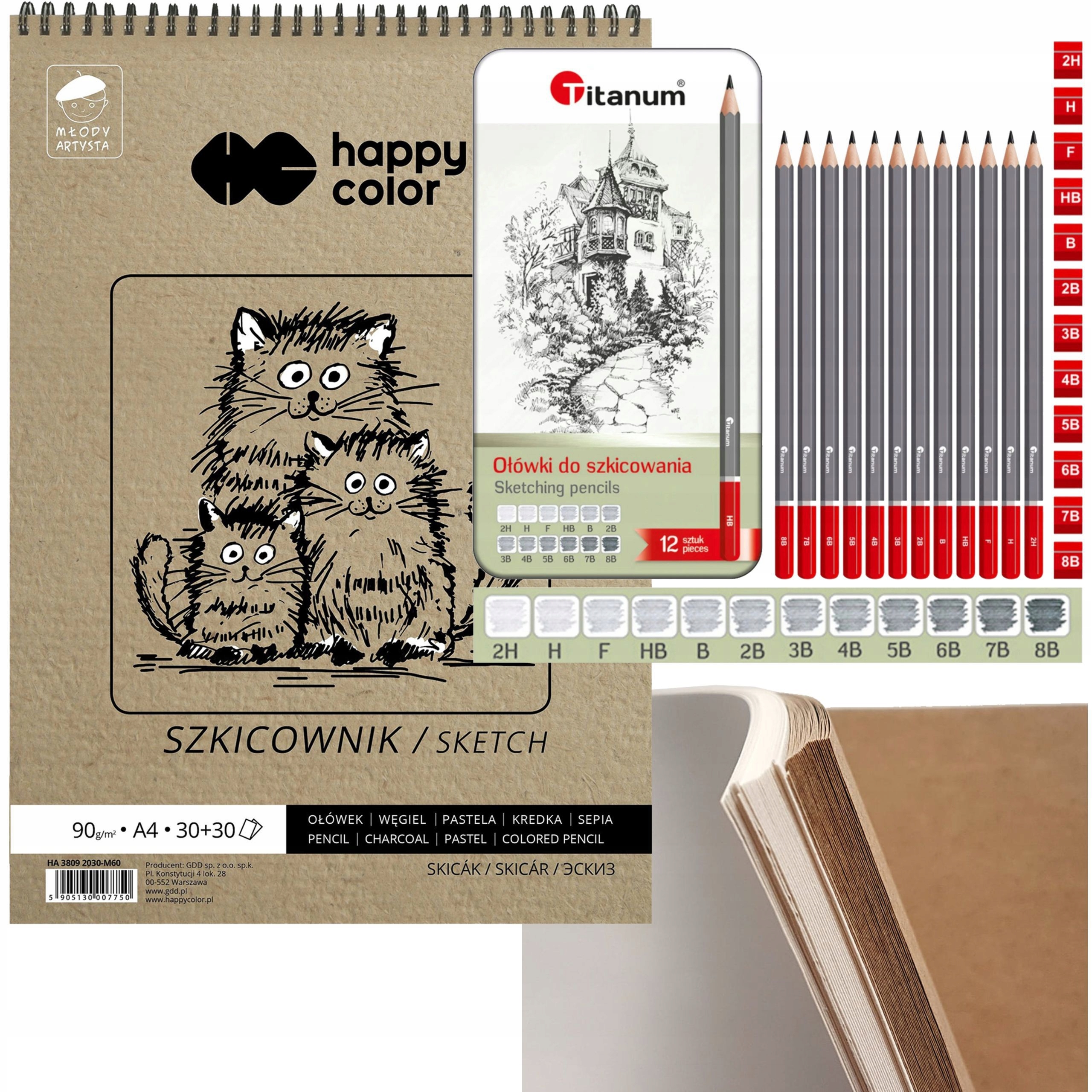 

Zestaw Do Szkicowania Rysowania Szkicownik Ołówki