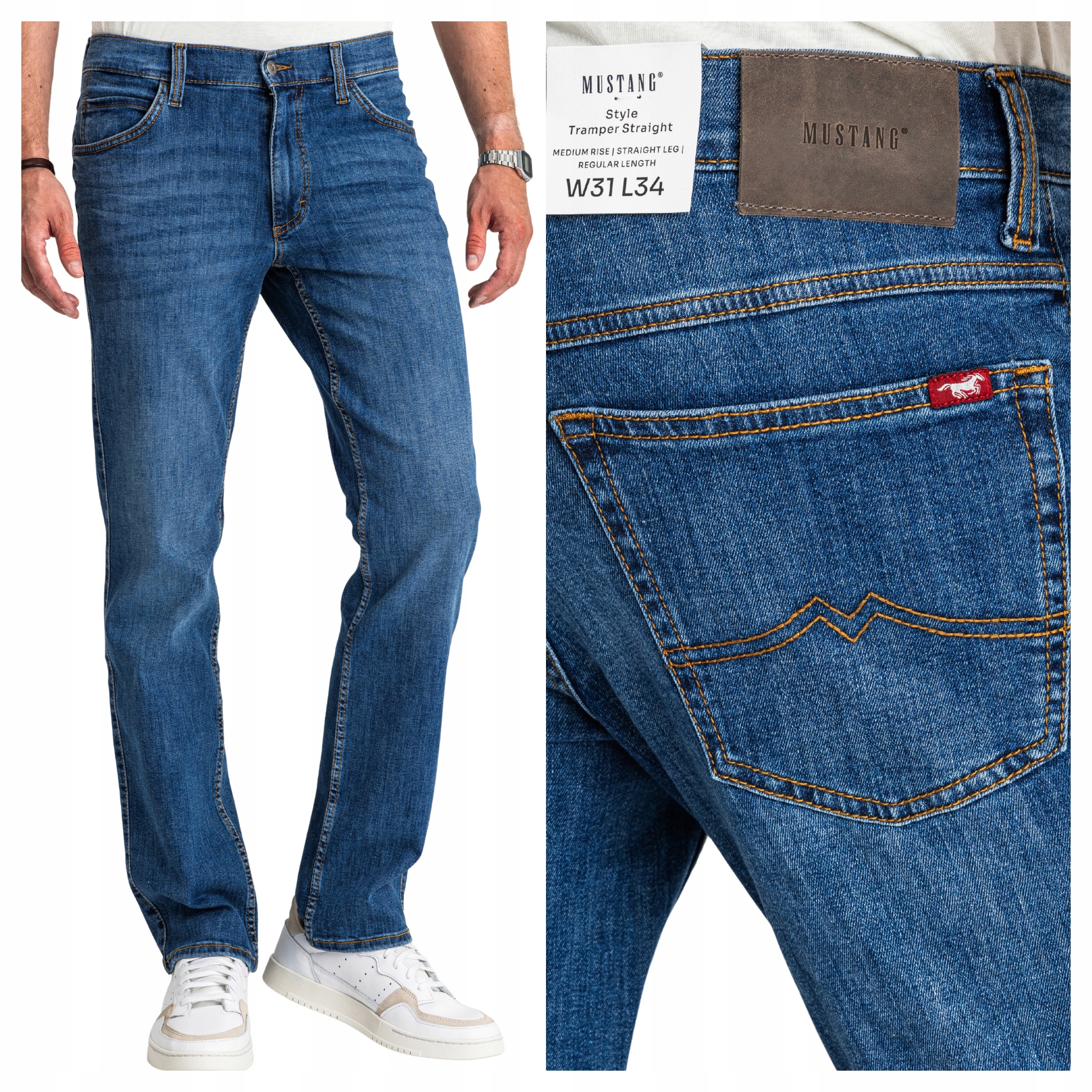 Mustang Tramper Straight Pánské džíny rovného střihu Klasické W33 L34