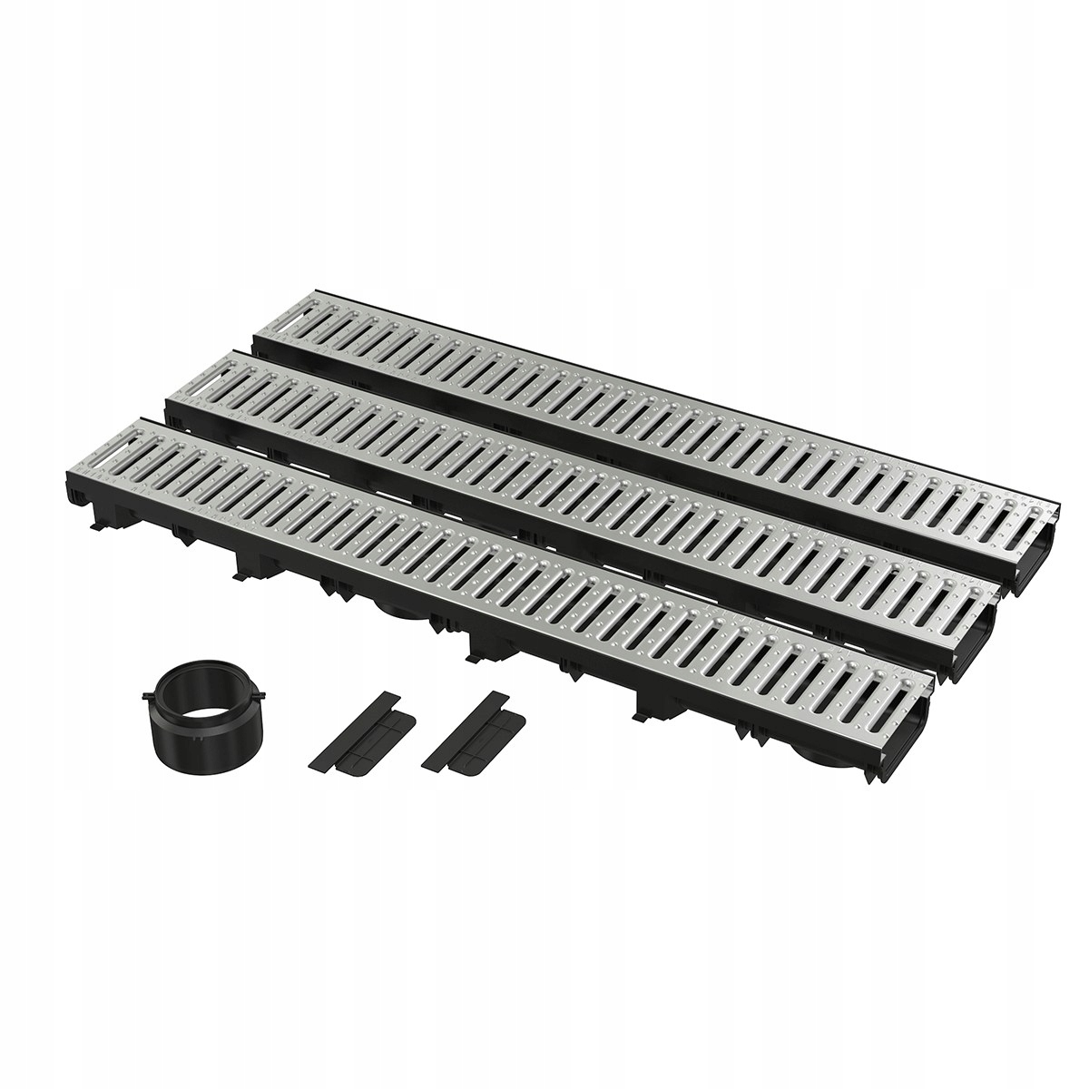 Garážový odtok Set 3 m (2x záslepka, 1x zásuvka DN110)