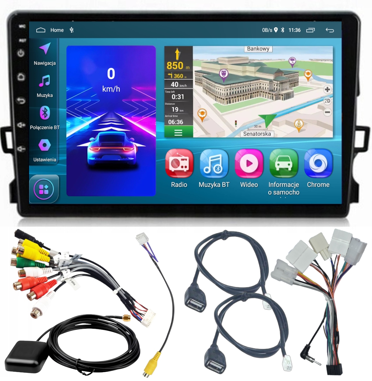 Autorádio Gps Toyota Auris 2006-2012 Wifi Carplay Usb 2GB 64GB