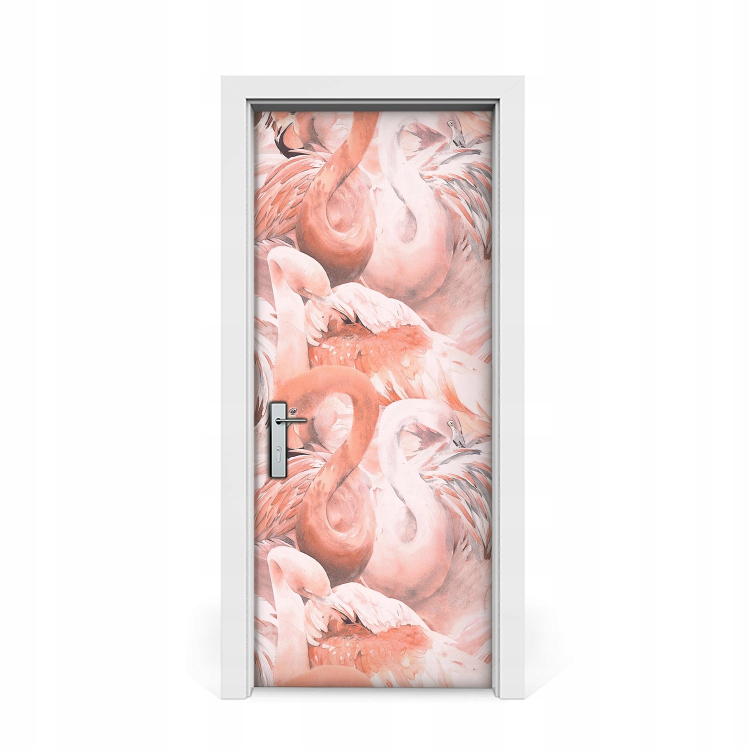

Naklejka na drzwi okleina Flamingi 85x205