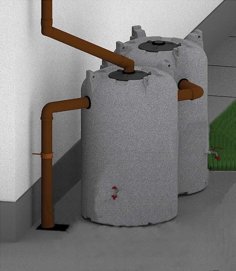 Zbiornik naziemny na wodę deszczową 2000l Kolor inny