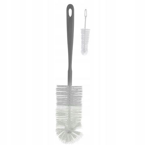 Babyono Szczotka do butelek i smoczków z mini szczoteczką szara Marka Babyono