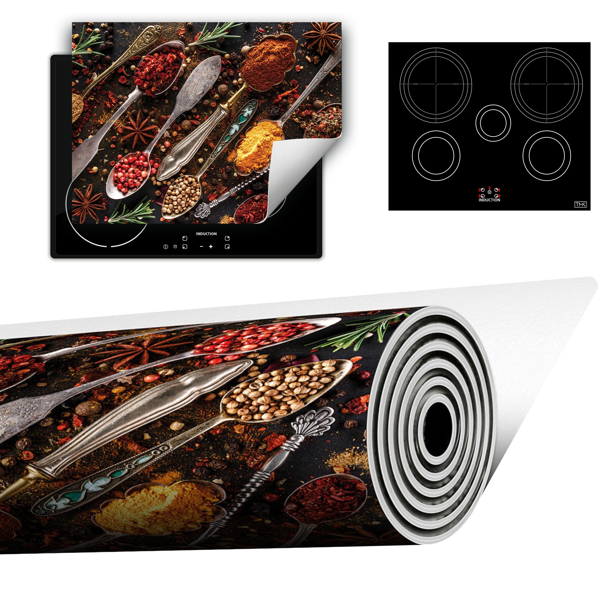 Vinylová Podložka Do Kuchyně Více Místa 70x52 lžíce bylinky