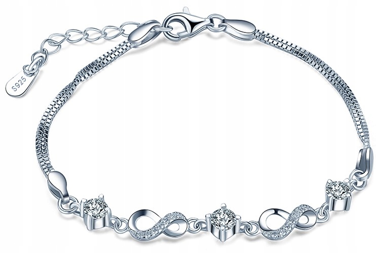 Dámský Stříbrný Náramek Nekonečno Náramek Stříbro O Ryzosti 925