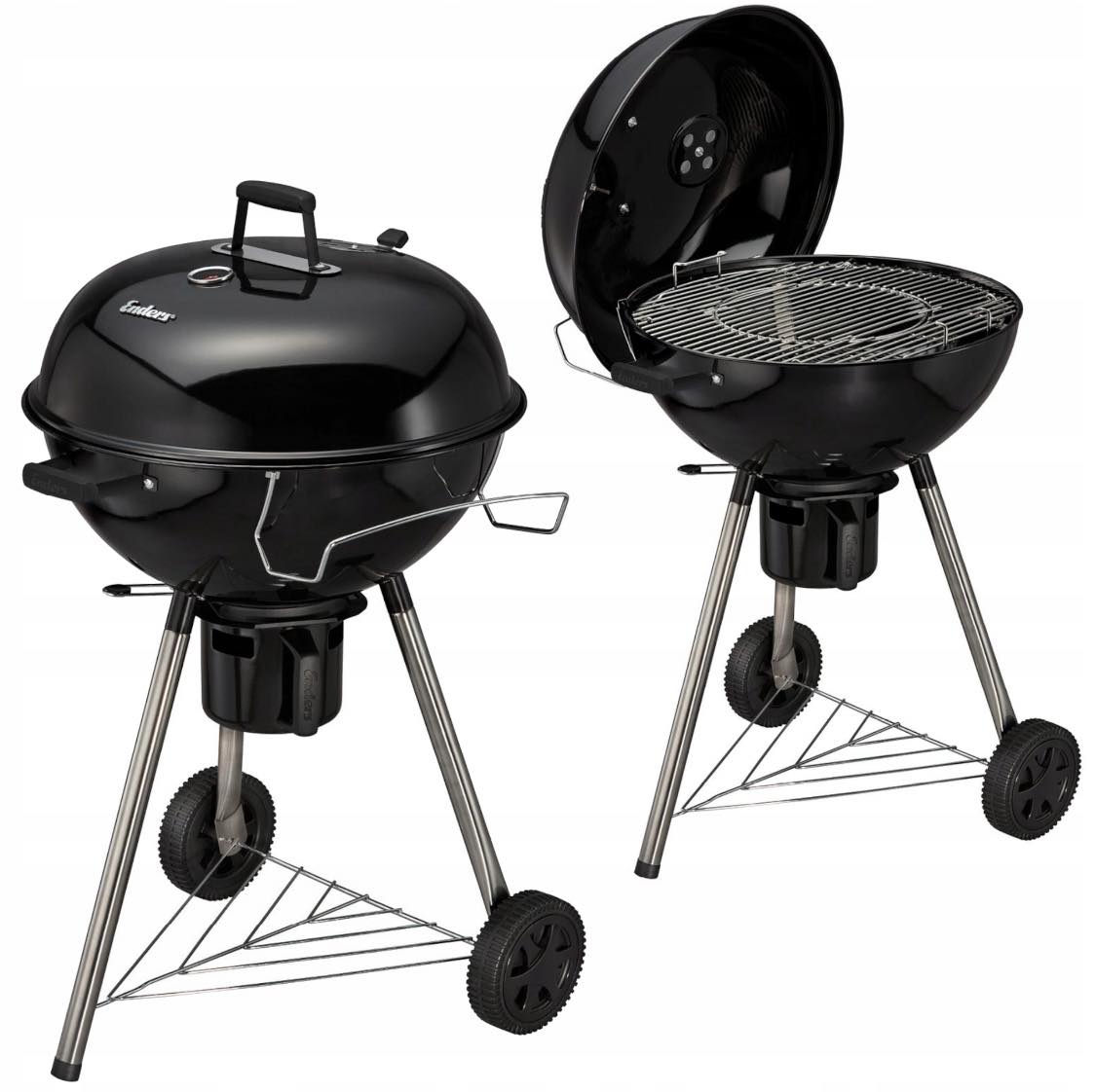 DUŻY GRIL WĘGLOWY OGRODOWY+KÓŁKA+POJEMNIKI OKRĄGŁY RUSZT Kod producenta GarnP98