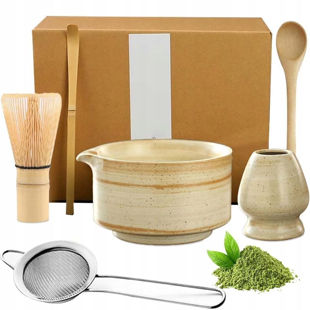 Levně Startovací Sada Matcha Čajová Sada Matcha Pro Čisticí Metlu 6V1