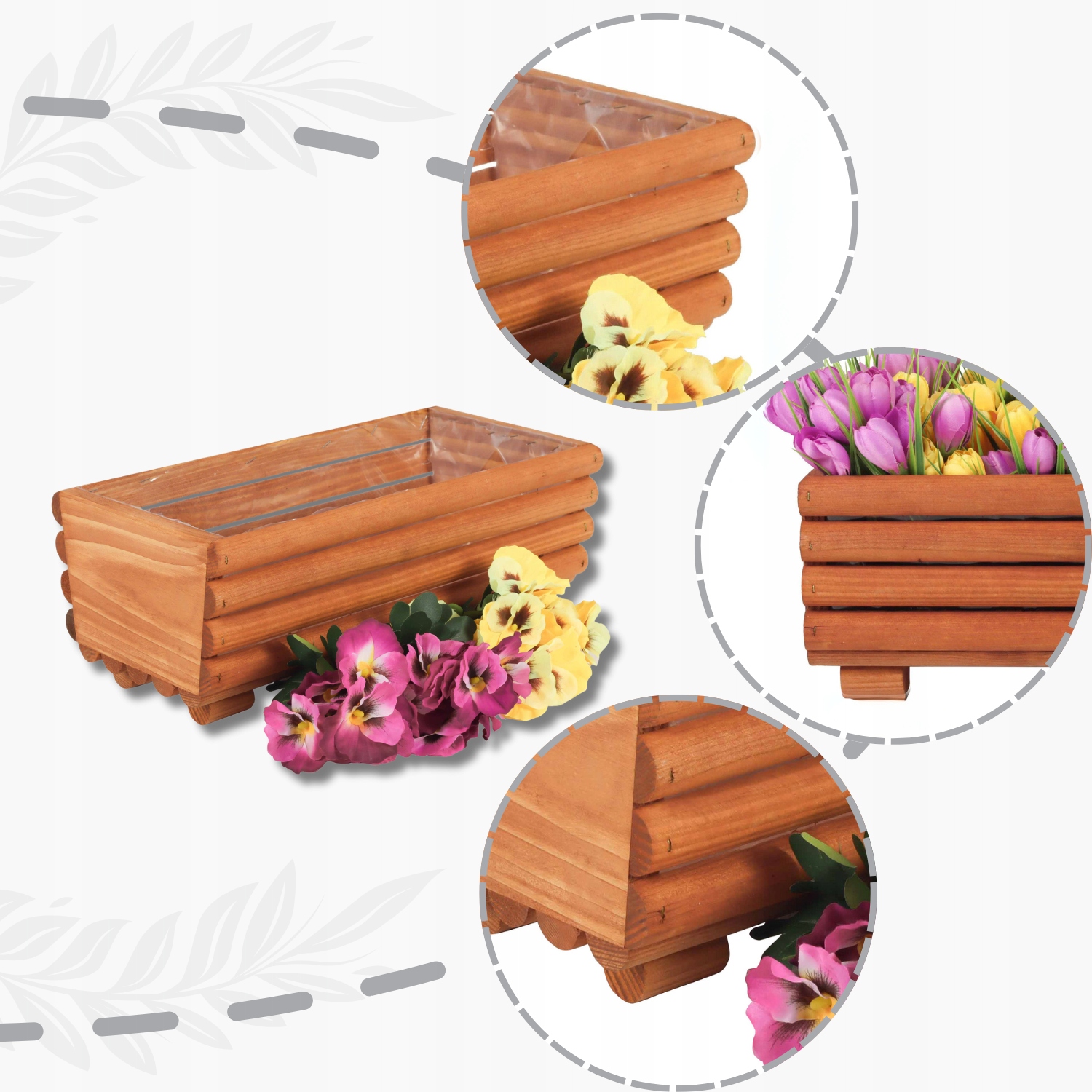 DONICA DONICZKA SKRZYNKA OSŁONKA DREWNIANA NA KWIATY OGRÓD BALKON DO DOMU Kod producenta ogrodeo