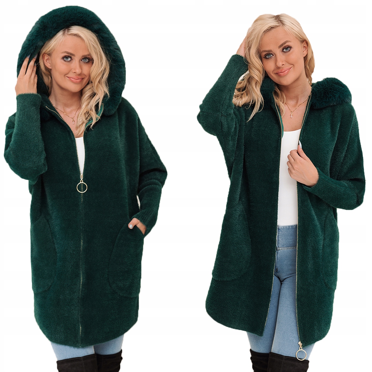 Svetr S Kožešinou, Svetr Alpaka Na Zip, Teplá Vlna