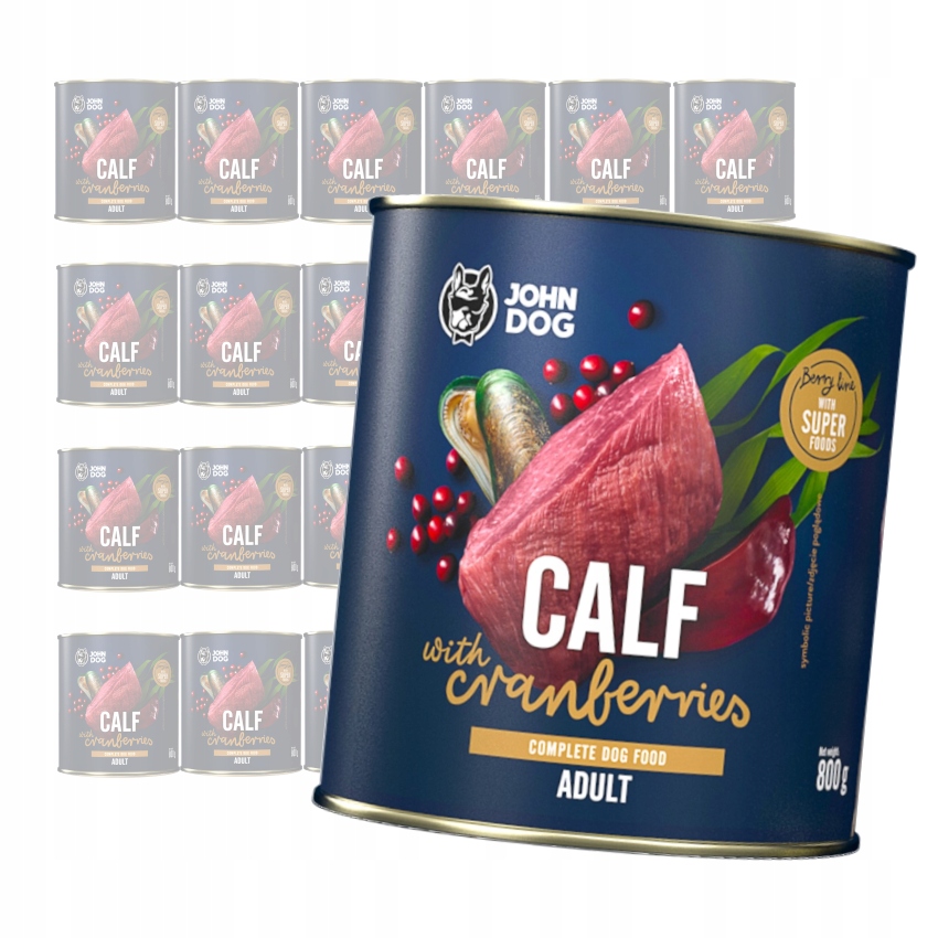 Levně John Dog Adult Krmivo S Brusinkami 24x800 g