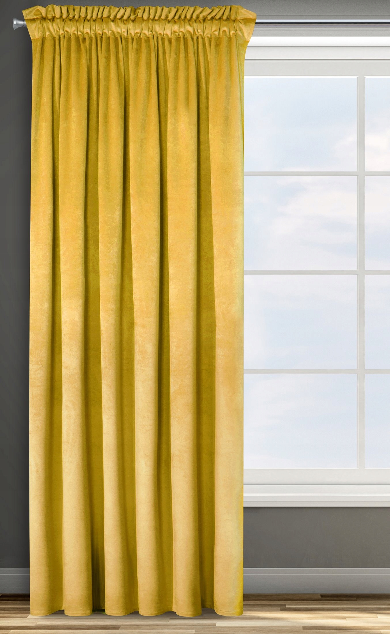 ZASŁONY GOTOWE 135X270 WELUR VELVETOWA MUSZTARDA Marka Eurofirany