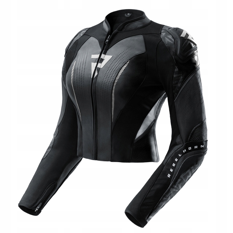 Dámska Kožená Motocyklová Bunda Rebelhorn Diva Rs Black White W44