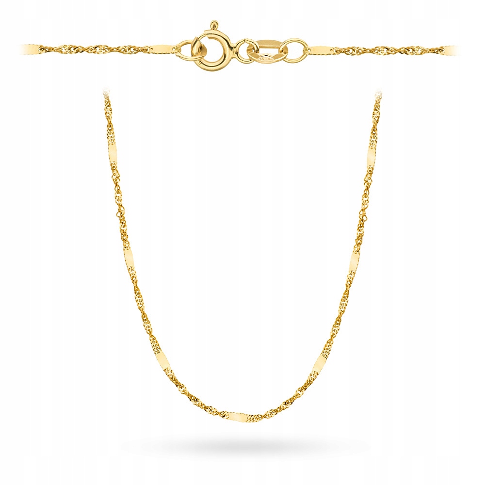 Zlatý Dámský Řetízek Singapur S Plechem 50 CM 585