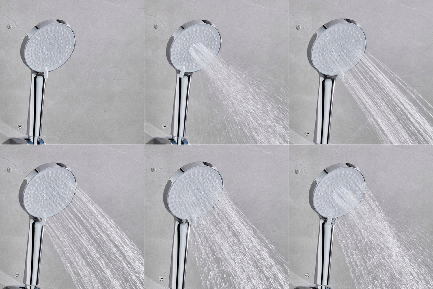 Słuchawka prysznicowa 5 funkcyjna biała chrom Kolor srebrny