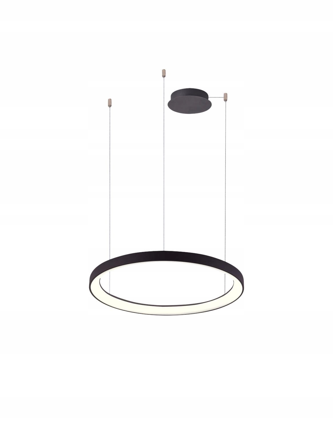 AZzardo Lampa wisząca czarna z podwieszanym ringiem Led 48W do salonu