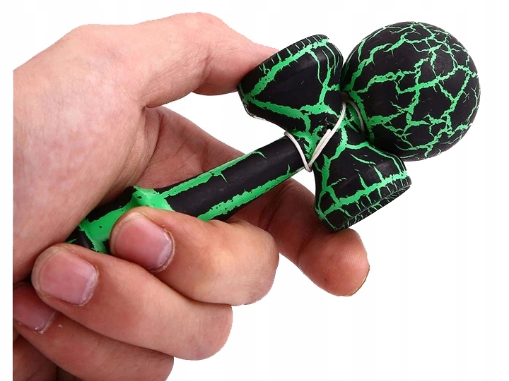 KENDAMA DREWNIANA JAPOŃSKA GRA ZRĘCZNOŚCIOWA GREEN Wysokość produktu 18.5 cm