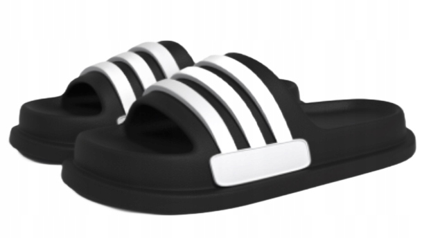 KLAPKI SPORTOWE CZARNE ANTYPOŚLIZGOWE KAPCIE MODNE 38-39