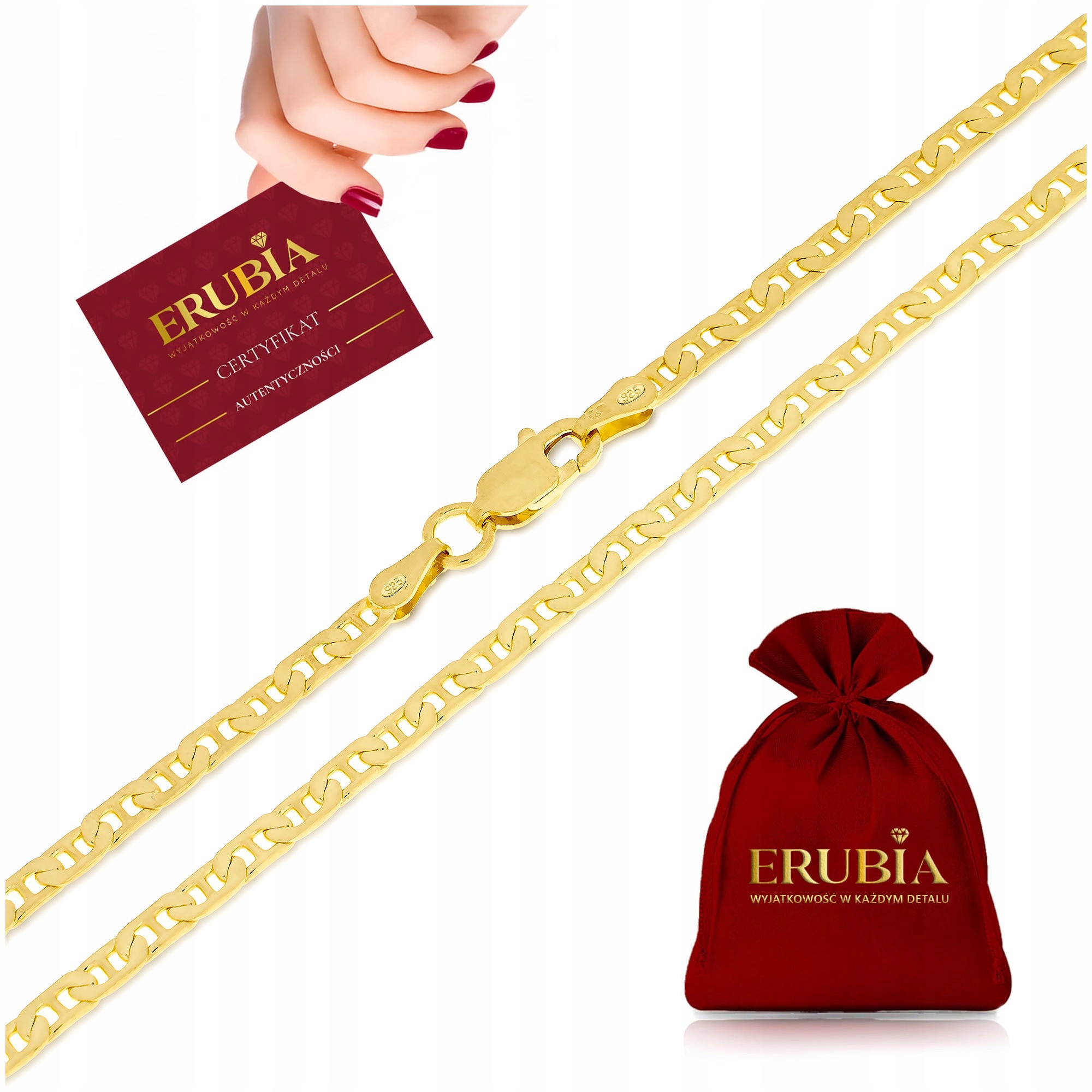 Tlustý Zlatý Náhrdelník Dámský Náhrdelník Gucci, Stříbro 925/585, Pozlacený 55 cm