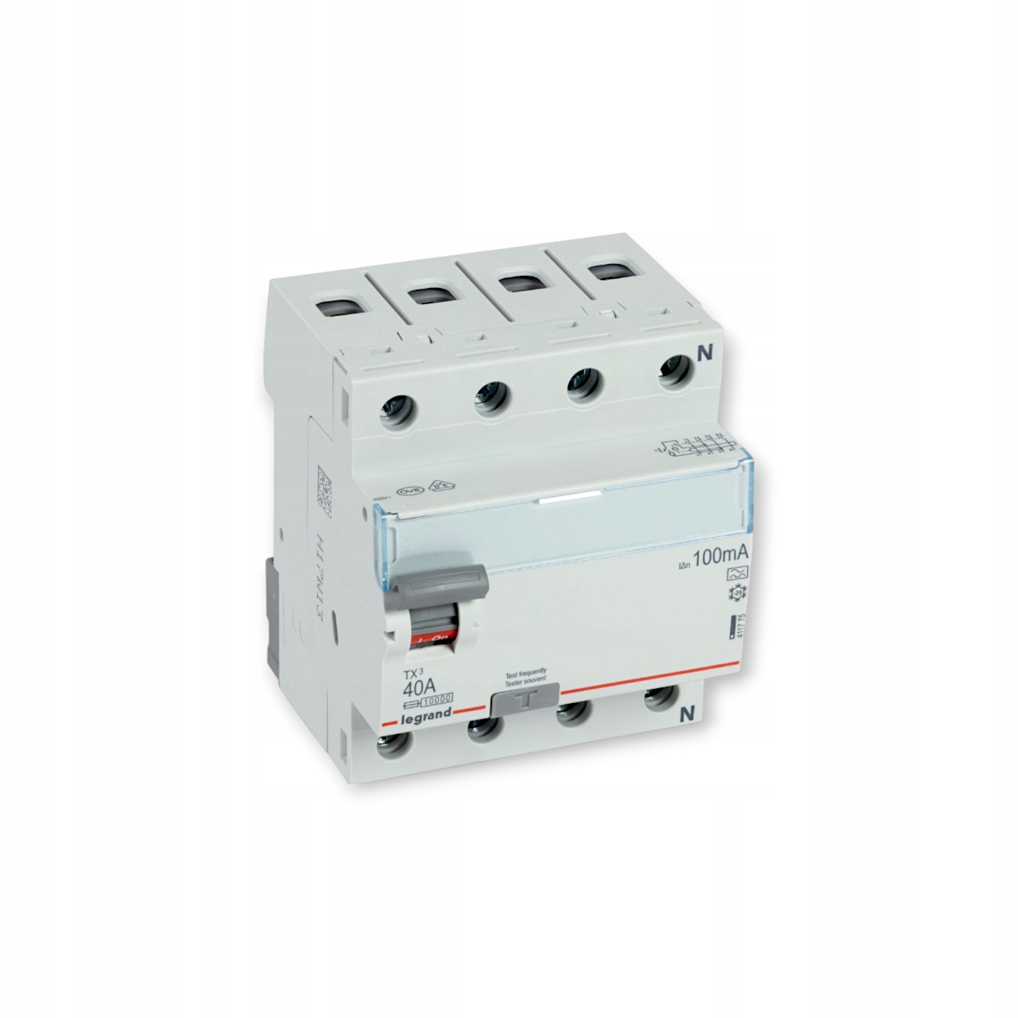 Proudový spínač Legrand P304 4P 40A 100MA typ A TX3 411775