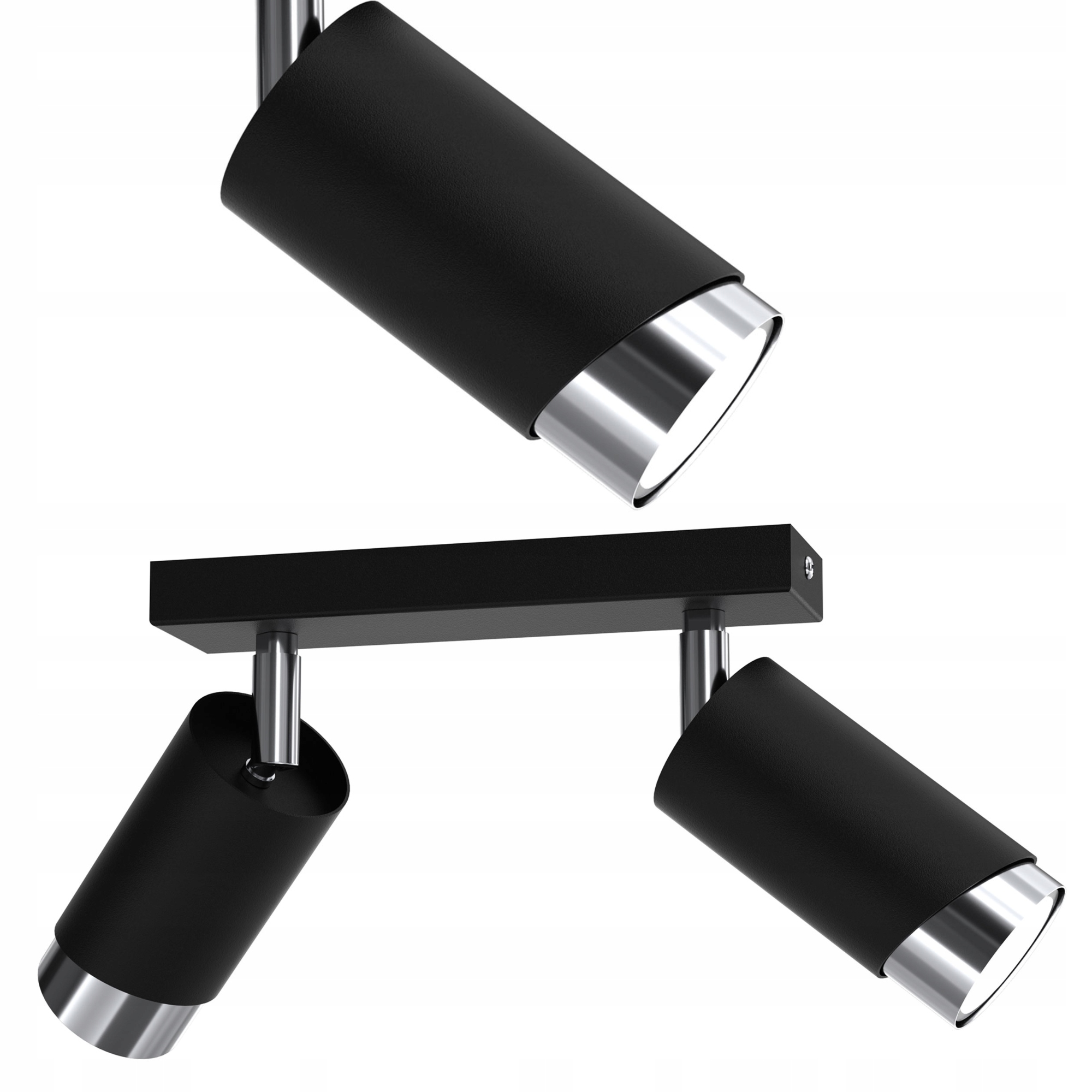 Stropní Svítidlo Reflektor Spot Černý Chrom Nastavitelná Led GU10 Polská Lampa