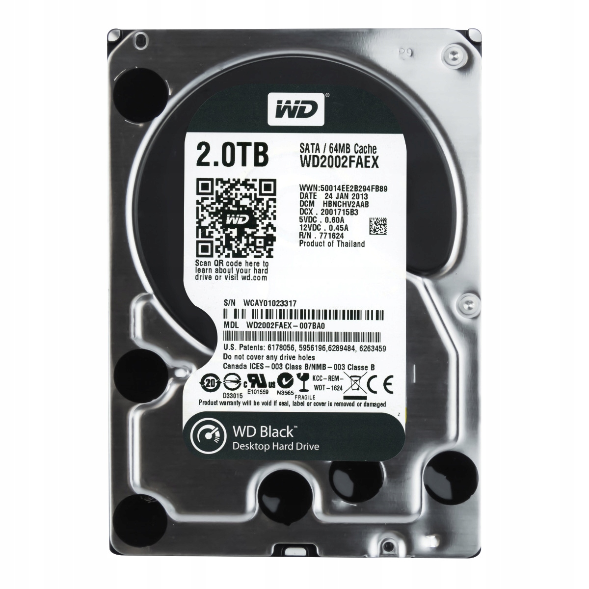 Wd Black 2TB 7.2K 64MB Sata III 3.5'' WD2002FAEX
