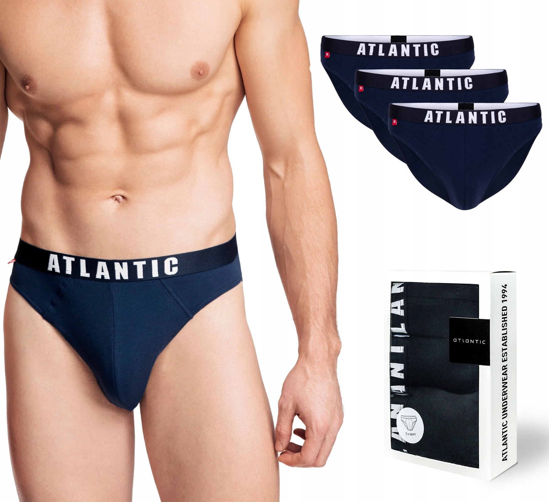 

Slipy sport Atlantic 3MP-094-GR 3-pak - L