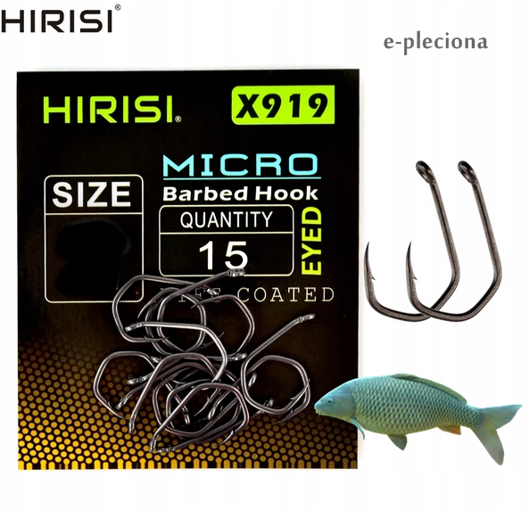 Haki karpiowe Hirisi Barbed Hook X919 rozm.6 15szt. na włosa