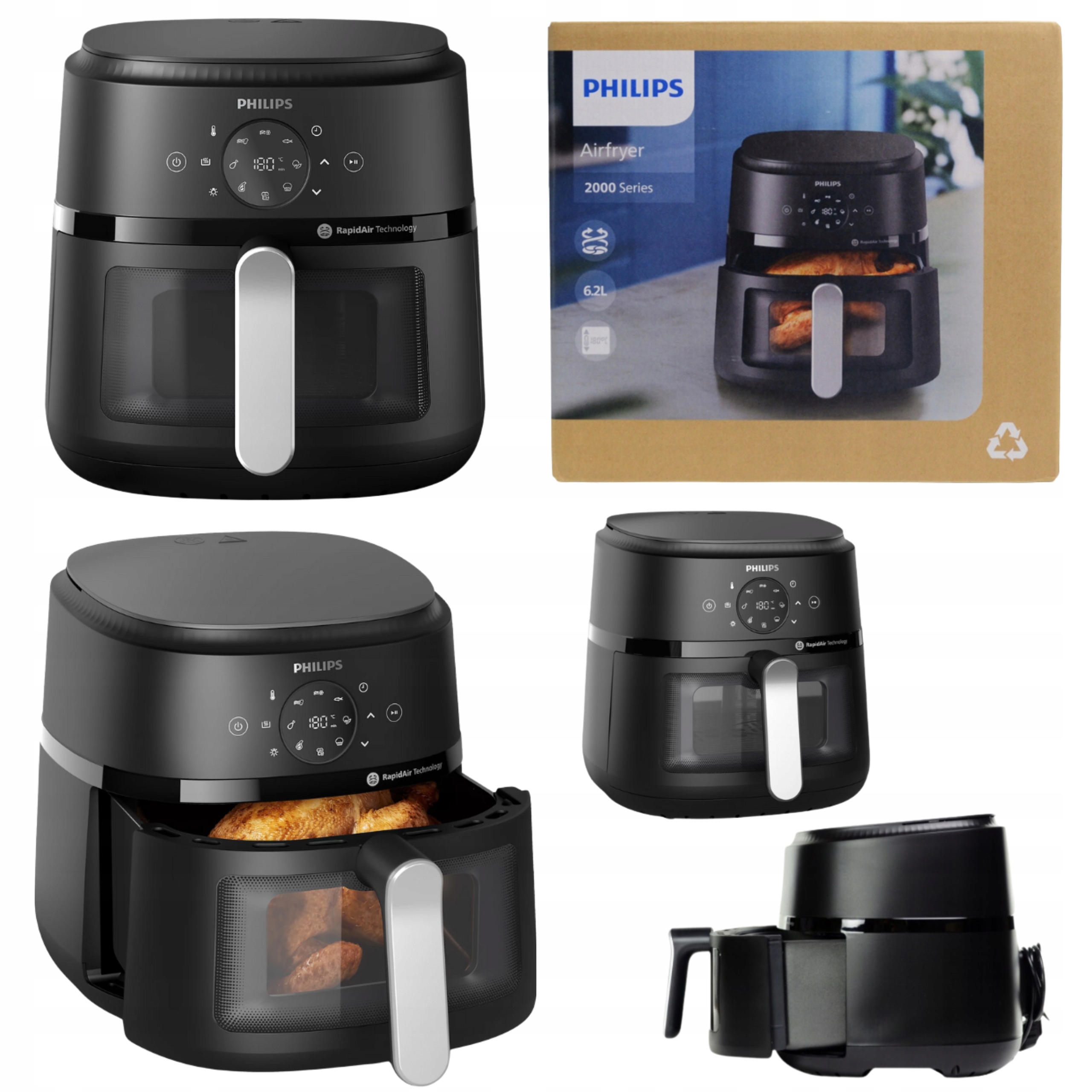 Frytkownica Beztłuszczowa Philips Ovi XL Duża 6,2L Air Fryer 1700W Airfryer