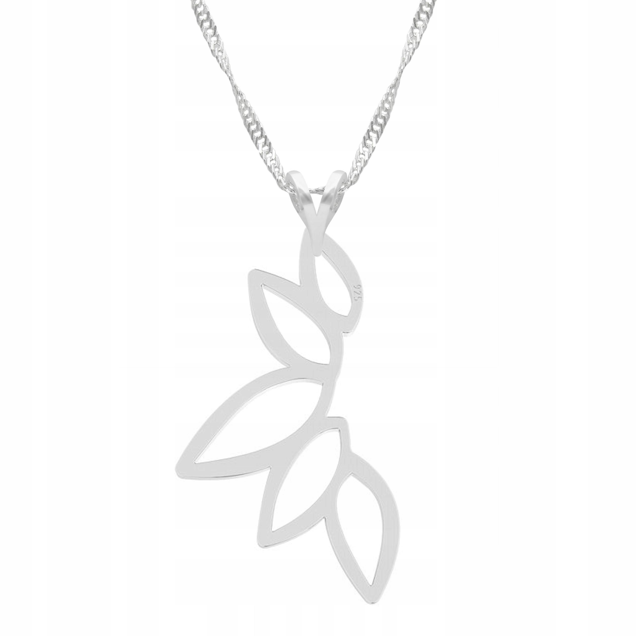 Stříbrný náhrdelník s ažurovým listem List ažur Rostlina Stříbro 925