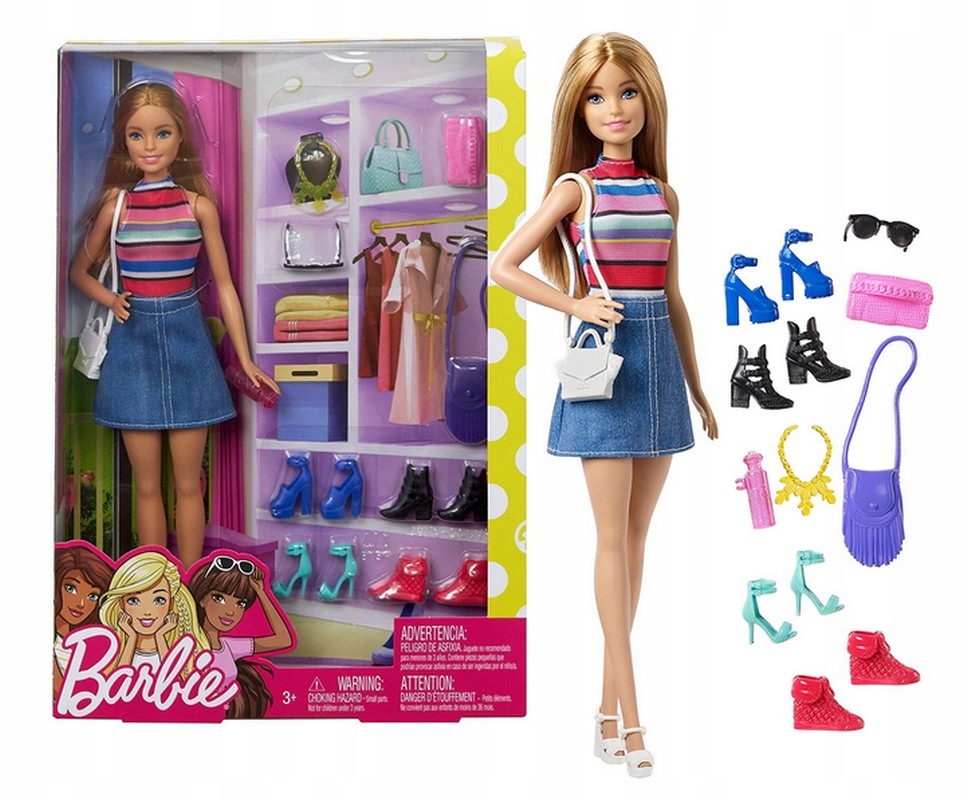 

Lalka Barbie zestaw butów torebek FVJ42