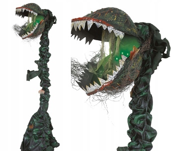 Interaktívna mäsožravá rastlina mucholapka Venuša v záhradnej dekorácia na Halloween