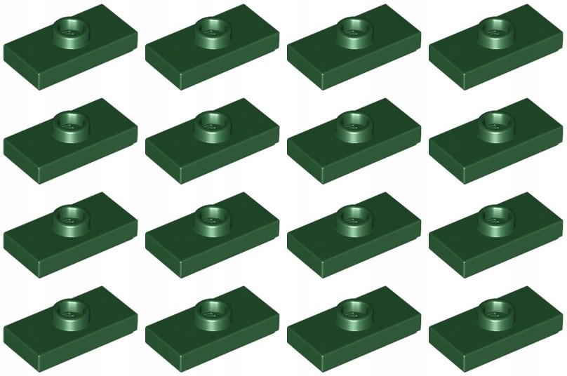 

Lego 15573 Płytka 1x2 zielona ciemna (5g) 16 szt