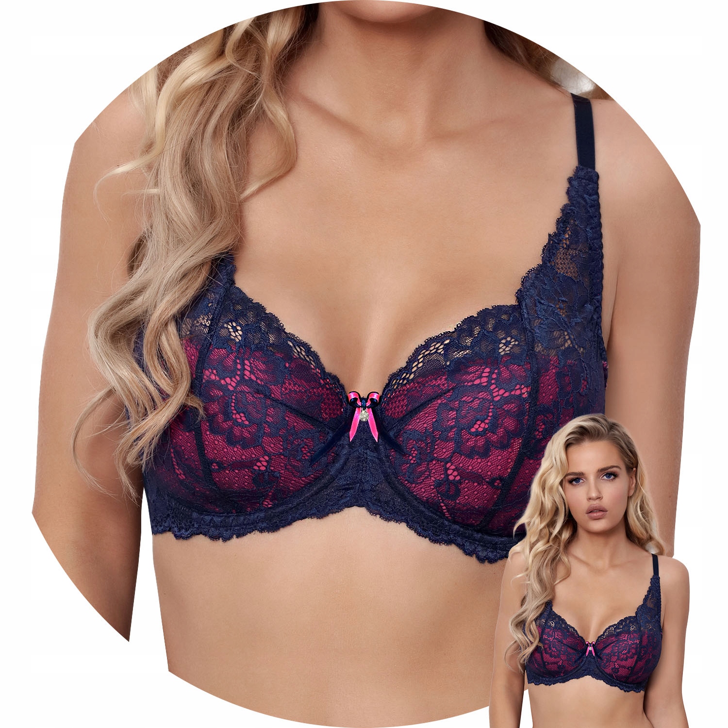 Axami V-9411 modrá 65E Push-up podprsenka