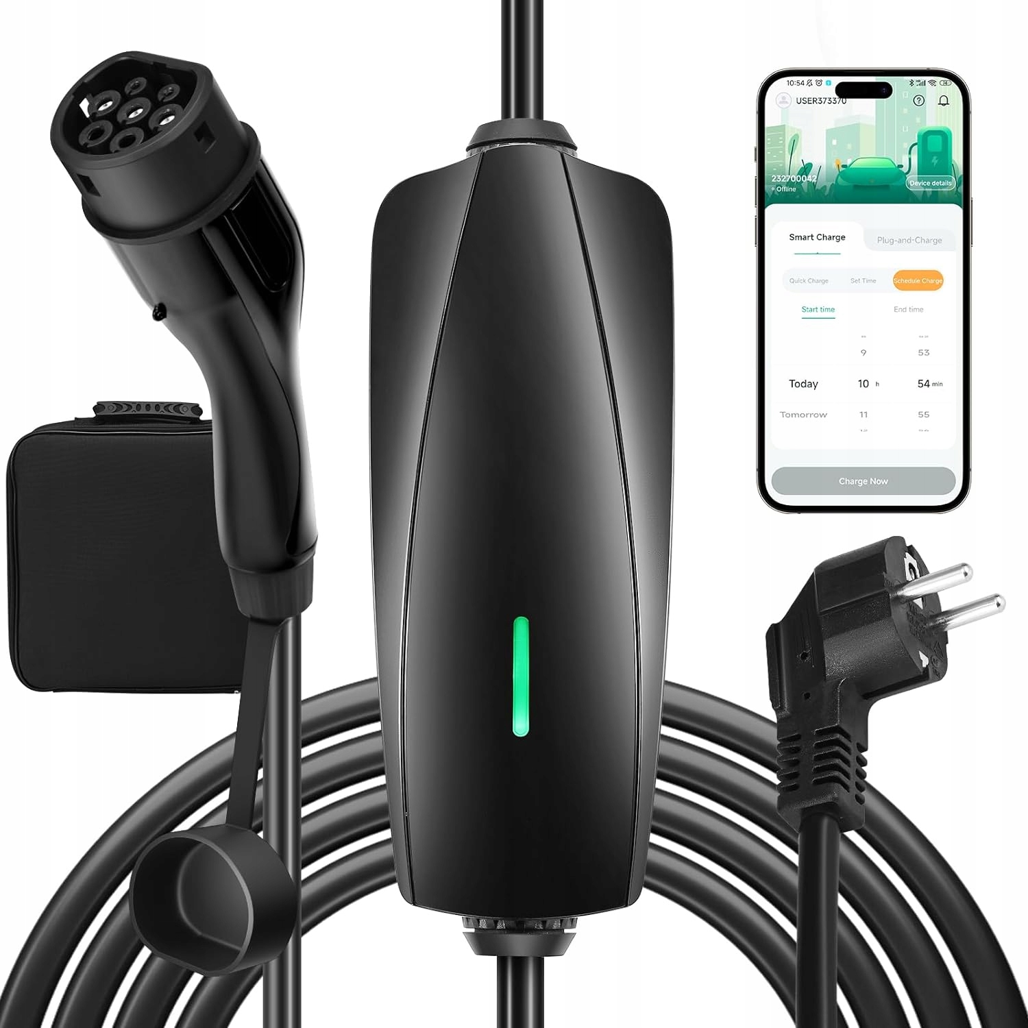 Nabíjačka Pre Elektrické Auto 3,6KW 16A Nabíjací Kábel 5 M