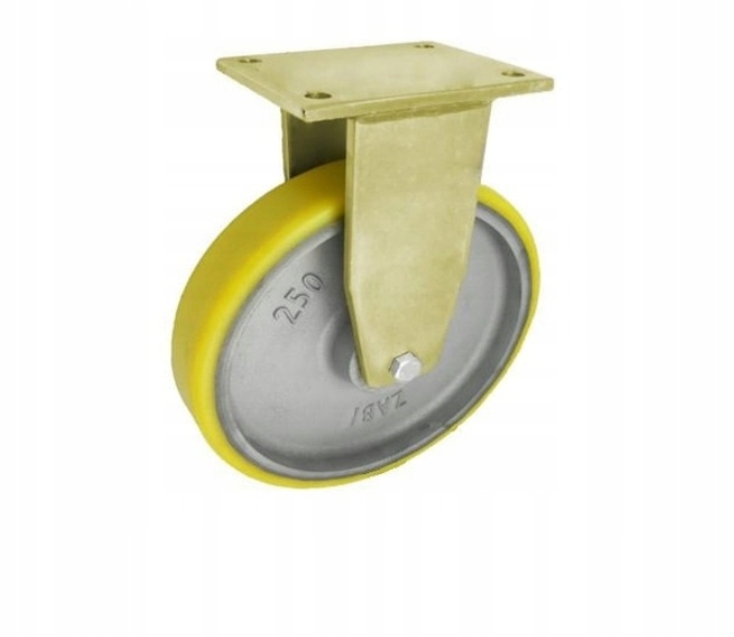 Litinové kolo s polyuretanem o průměru 250 mm v pevném pouzdře